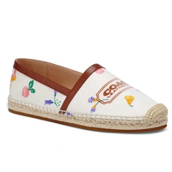 Coach Women's Cream Floral Espadrilles - Picture 1 of 6